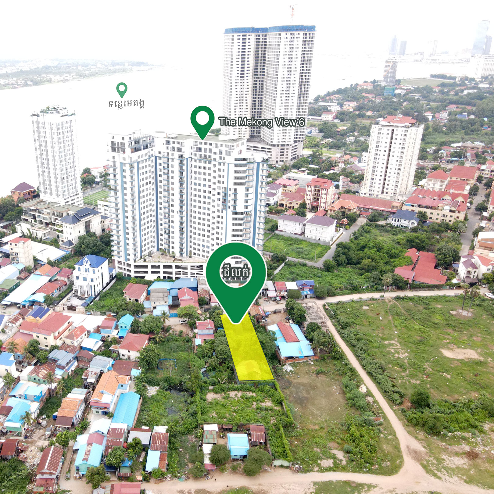 Land For Sale 1,450$/m² on The Bay Road Chroy Changva